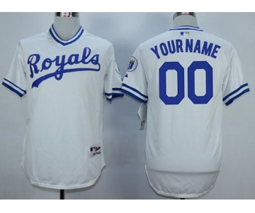 Youth Kansas City Royals Customized 1974 Turn Back The Clock White Jersey