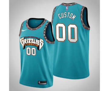 Grizzlies Custom #00 Teal 25th Season Vancouver Throwbacks Jersey