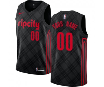 Men's Nike NBA Portland Trail Blazers City Edition Authentic Customized Black Jersey
