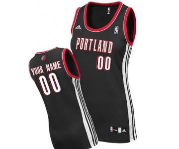 Womens Portland Trailblazers Customized Black Jersey