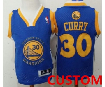 Custom Golden State Warriors Blue Toddlers Jersey