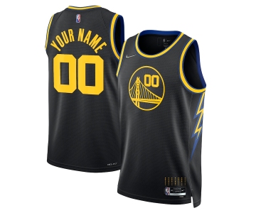 Men's Golden State Warriors Nike Black 2021-22 Swingman Custom Jersey - City Edition