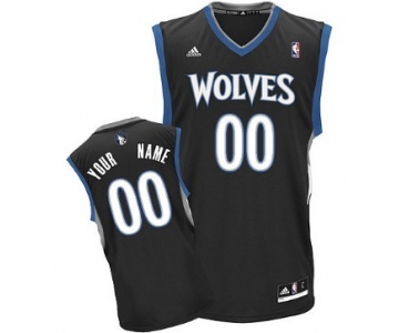 Mens Minnesota Timberwolves Customized Black Jersey