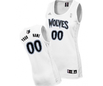 Womens Minnesota Timberwolves Customized White Jersey