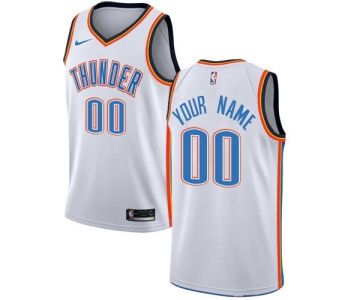 Men's Nike Oklahoma City Thunder Customized Swingman White Home NBA Association Edition Jersey