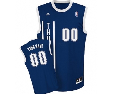 Mens Oklahoma City Thunder Customized Navy Blue Jersey