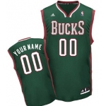 Mens Milwaukee Bucks Customized Green Jersey