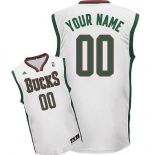 Mens Milwaukee Bucks Customized White Jersey