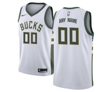 Men's Milwaukee Bucks Nike White Swingman Custom Association Edition Jersey