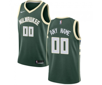 Men's Nike Milwaukee Bucks Customized Swingman Green Road NBA Icon Edition Jersey