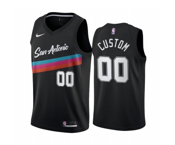 Men's Nike Spurs Personalized Black NBA Swingman 2020-21 City Edition Jersey