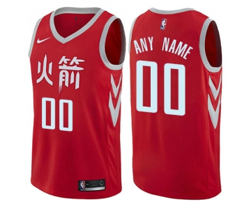 Men's Nike Houston Rockets Customized Authentic Red NBA City Edition Jersey