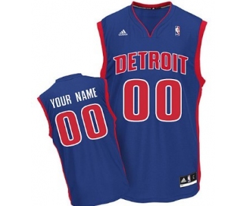 Mens Detroit Pistons Customized Blue Jersey