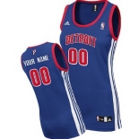 Womens Detroit Pistons Customized Blue Jersey