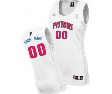 Womens Detroit Pistons Customized White Jersey