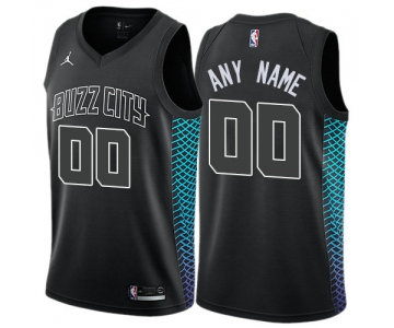 Men's Customized Nike Jordan Charlotte Hornets City Edition Authentic Men's Black NBA Jersey