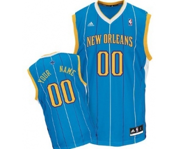 Mens New Orleans Hornets Customized Blue Jersey