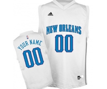 Mens New Orleans Hornets Customized White Jersey