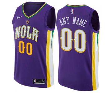 Men's Nike New Orleans Pelicans Customized Authentic Purple NBA City Edition Jersey