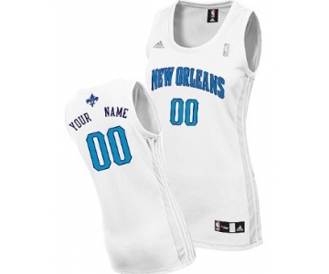 Womens New Orleans Hornets Customized White Jersey