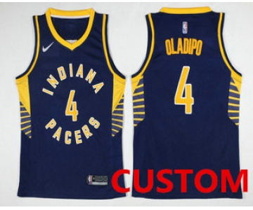 Custom Men's Indiana Pacers New Navy Blue 2017-2018 Nike Swingman Stitched NBA Jersey