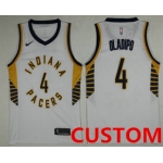 Custom Men's Indiana Pacers New White 2017-2018 Nike Swingman Stitched NBA Jersey