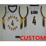 Custom Men's Indiana Pacers New White 2017-2018 Nike Swingman Stitched NBA Jersey