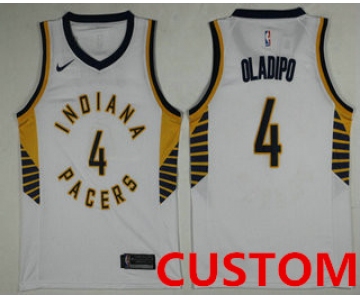 Custom Men's Indiana Pacers New White 2017-2018 Nike Swingman Stitched NBA Jersey