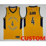 Custom Men's Indiana Pacers New Yellow 2017-2018 Nike Swingman Stitched NBA Jersey