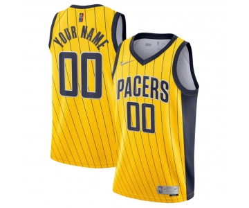 Men's Indiana Pacers Active Player Custom Gold Earned Edition Swingman Stitched Jersey