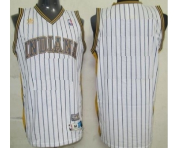 Mens Indiana Pacers Customized White Pinstripe Throwback Jersey