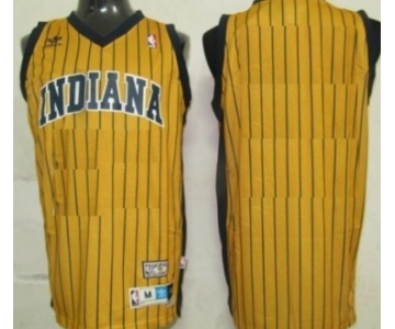 Mens Indiana Pacers Customized Yellow Pinstripe Throwback Jersey