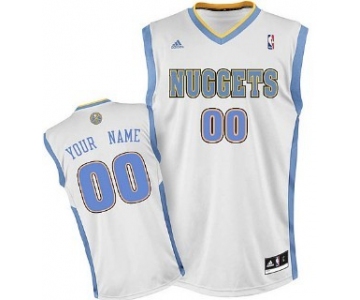 Kids Denver Nuggets Customized White Jersey