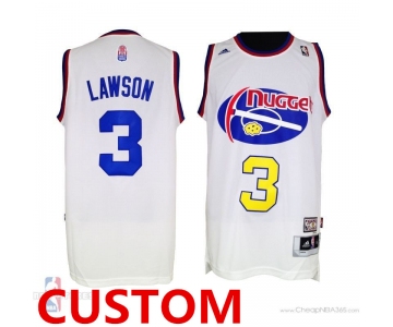Men's Custom Nuggets ABA Hardwood Classic Swingman White Jersey