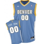 Mens Denver Nuggets Customized Light Blue Jersey