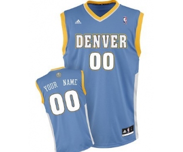 Mens Denver Nuggets Customized Light Blue Jersey