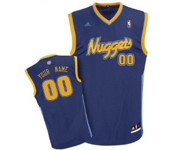 Mens Denver Nuggets Customized Navy Blue Jersey