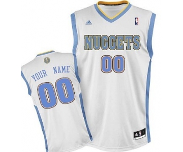 Mens Denver Nuggets Customized White Jersey