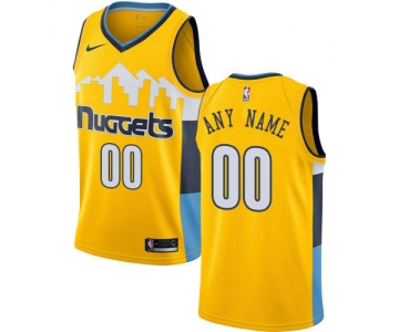 Men's Nike Denver Nuggets Customized Authentic Gold Alternate NBA Statement Edition Jersey