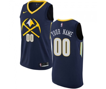 Men's Nike Denver Nuggets Customized Swingman Navy Blue NBA City Edition Jersey