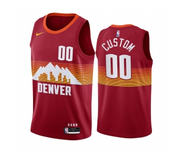 Men's Nike Nuggets Personalized Red NBA Swingman 2020-21 City Edition Jersey