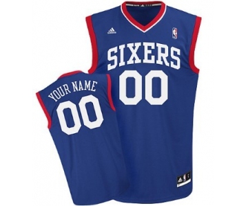 Mens Philadelphia 76ers Customized Blue Jersey