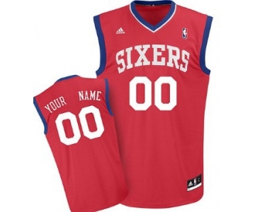 Mens Philadelphia 76ers Customized Red Jersey