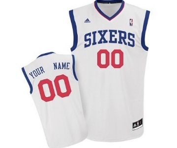 Mens Philadelphia 76ers Customized White Jersey