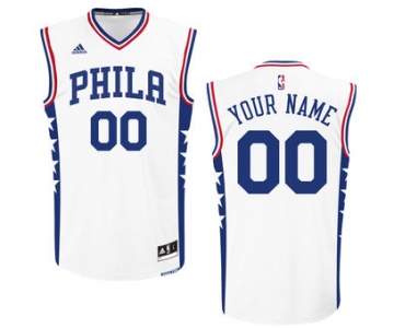 Men's Philadelphia 76ers adidas White Custom Replica Home Jersey
