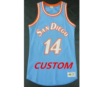 Custom MITCHELL & NESS NBA THROWBACK SAN DIEGO CLIPPERS Powder Blue Jersey