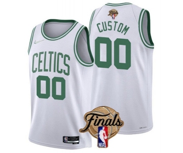Men's Boston Celtics Active Player Custom White 2022 Finals Stitched Basketball Jersey