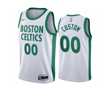 Men's Nike Celitcs Custom Personalized Swingman White NBA 2020-21 City Edition Jersey