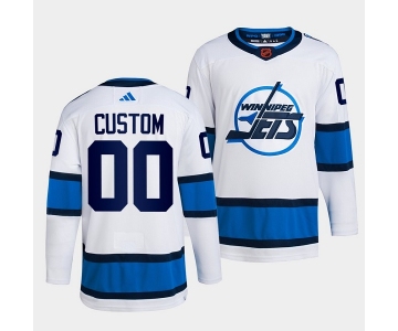 Men's Winnipeg Jets Custom White 2022 Reverse Retro Stitched Jersey