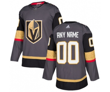 Custom Men's Adidas Vegas Golden Knights Grey Home Authentic Stitched NHL Jersey